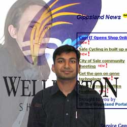 Computer whizzes - Adam from Messenger and Vikas from Wellington with their new creations