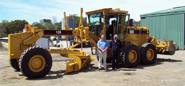 Fred Huitema and Charlie Ware from Council’s Operations Team, with Council’s new grader.