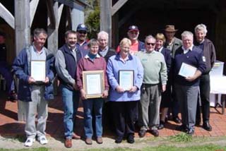 (l-r) Stu McFayden, Cr John Gains, Damien O’Connor, Fiona Fleming (on behalf of her mother Diana), George Scott, Jan Teasdale, Richard Williams, Ron Sharp, Cr Mary O’Connor, Stephen Johnson, Robert Scott, Hilton Chadwick