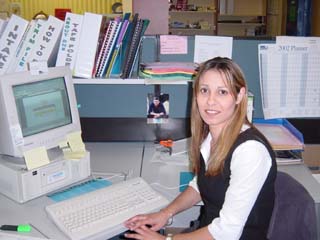 Narelle Ratzman working at the Department of Human Services