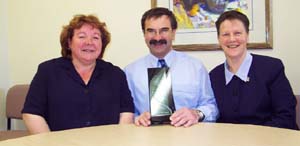 (l-r) Glenda McMillan, Risk Management Coordinator, Cr John Gains, Mayor, Jenny Churchill, Arts and Leisure Coordinator